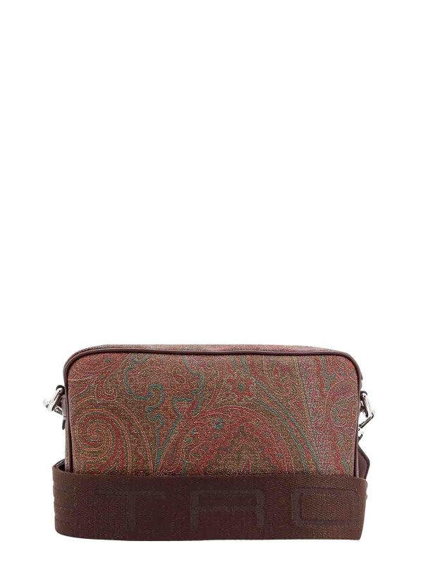 ETRO: cross body bags online - Coated Canvas Leather Bag Paisley Motif