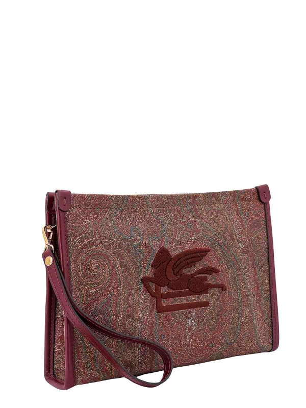The Best Shops ETRO: clutches - Coated canvas clutch with paisley motif