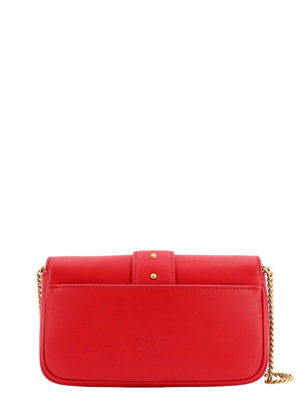 Pinko: shoulder bags online - Leather shoulder bag with love birds buckle