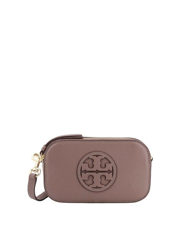 TORY BURCH: shoulder bags - Leather shoulder bag with frontal logo