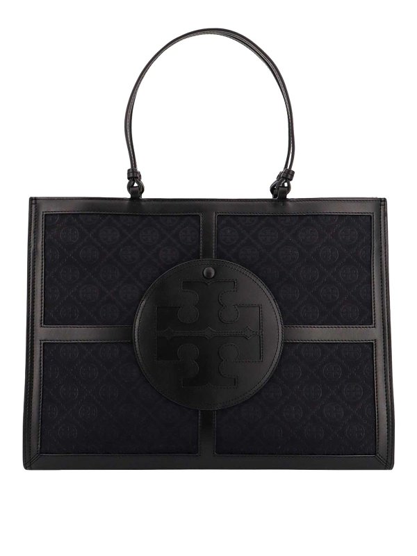 TORY BURCH: borse a tracolla - Borsa in pelle Canvas Logo frontale