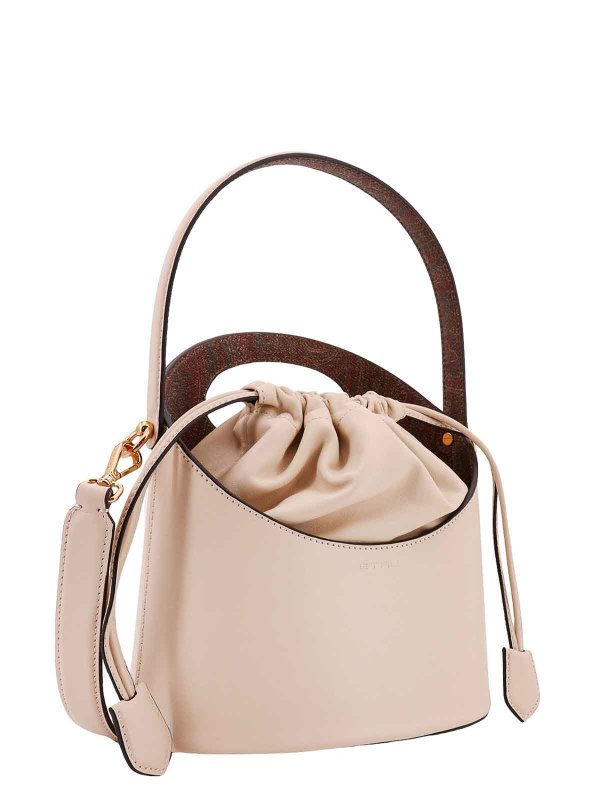 The Best Shops ETRO: Bucket bags - Leather bucket bag with paisley detail