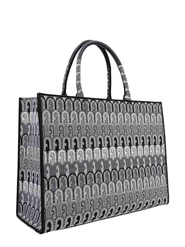 The Best Shops FURLA: totes bags - Canvas handbag with all-over arco logo
