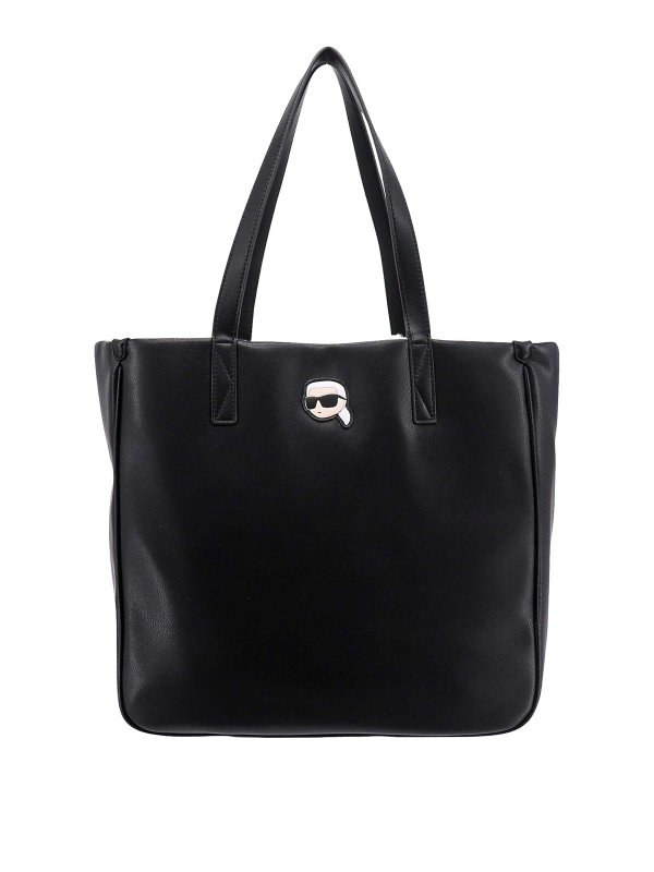 KARL LAGERFELD: shoulder bags - Leather shoulder bag with k/ikonik patch