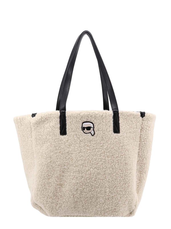 Leather shoulder bag with k/ikonik patch shop online: KARL LAGERFELD