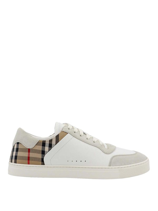 BURBERRY: trainers - Leather and suede sneakers