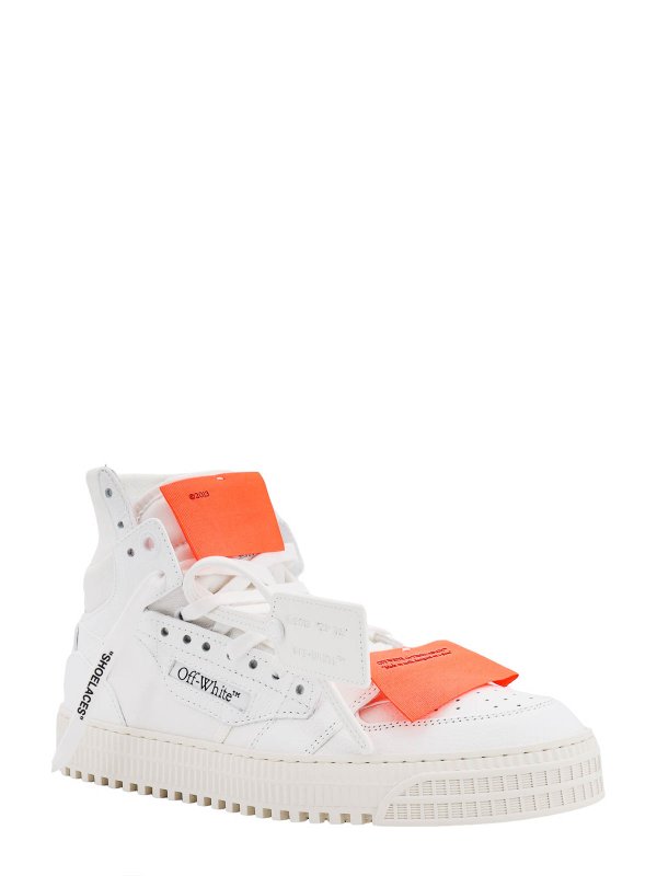 Off-White Leather Canvas Sneakers Zip Tie | OMIA065C99LEA0050120