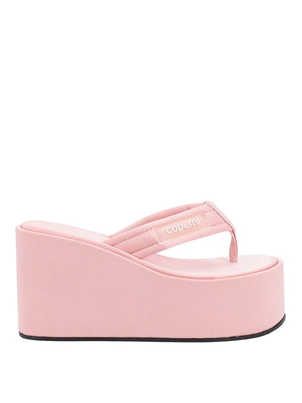 COPERNI: sandals - Satin sandals with logo patch on the side