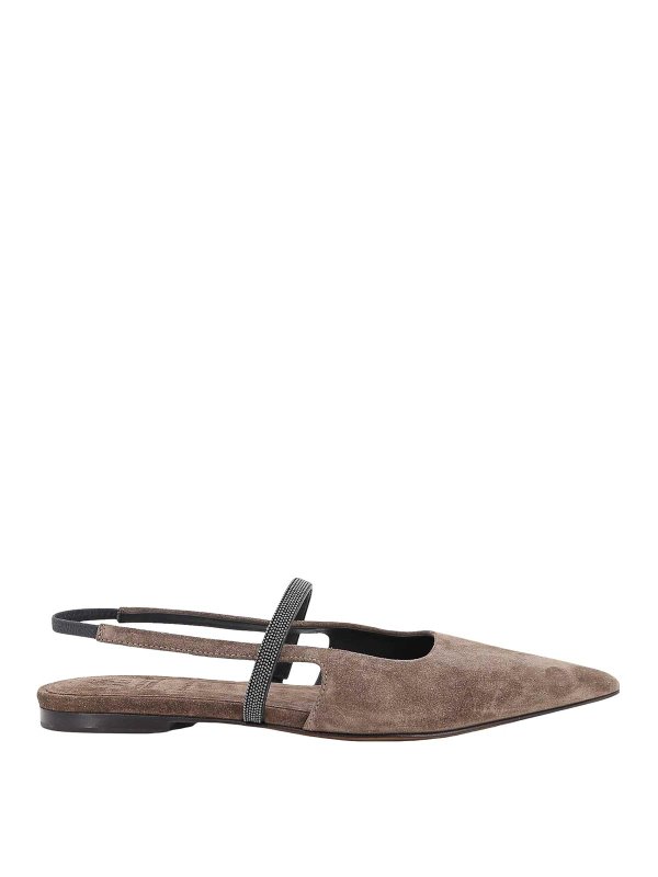 BRUNELLO CUCINELLI: Sandalias - Bailarinas - Marrón