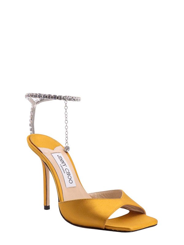 JIMMY CHOO: sandals online - Satin sandals with rhinestone detail