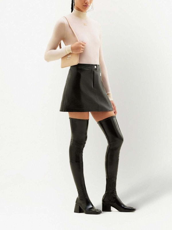 The Best Shops Courreges: Knee length skirts & Midi - Iconic vinyl mini skirt