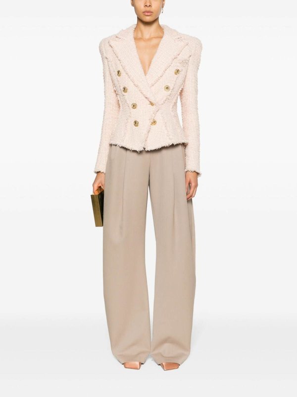 Double-breasted tweed blazer shop online: Balmain
