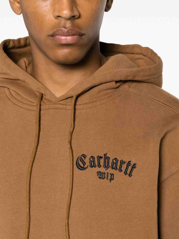 The Best Shops CARHARTT: Sweatshirts & Sweaters - Onyx script cotton hoodie