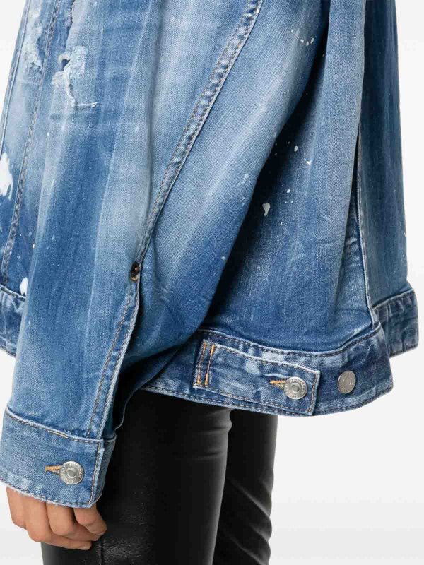 Oversized denim jacket shop online: DSQUARED2