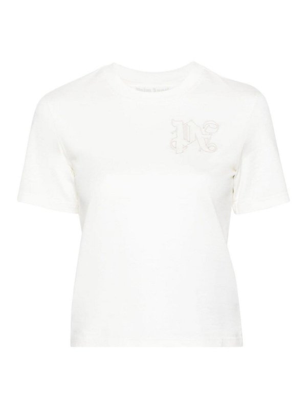 Palm Angels: T-shirts - T-Shirt - Weiß