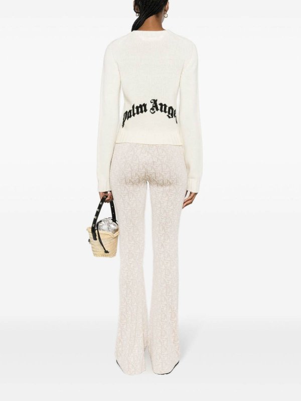 Girocollo in misto lana logata shop online: Palm Angels