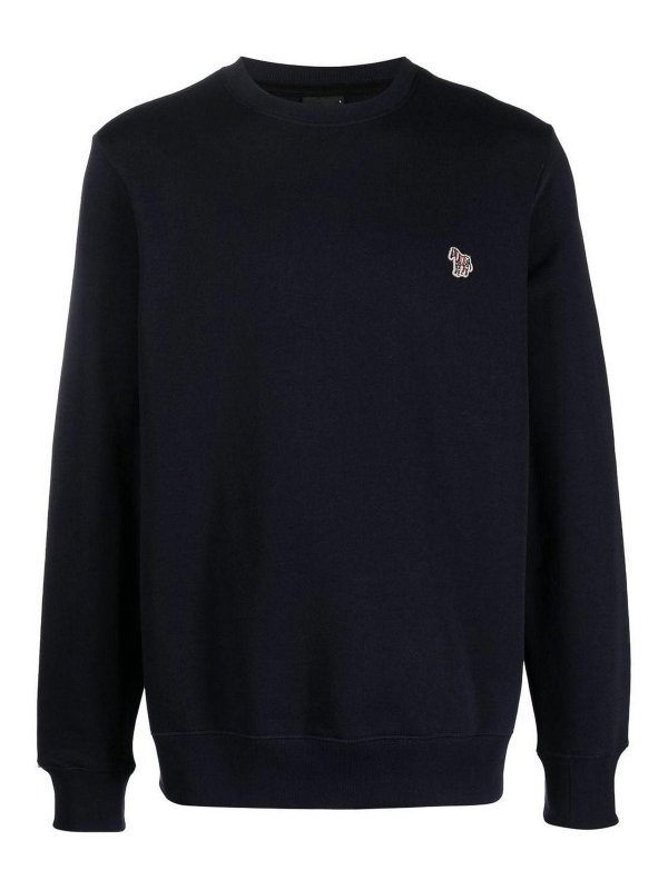 PS BY PAUL SMITH: Sweatshirts & Sweaters - Zebra logo cotton sweatshirt