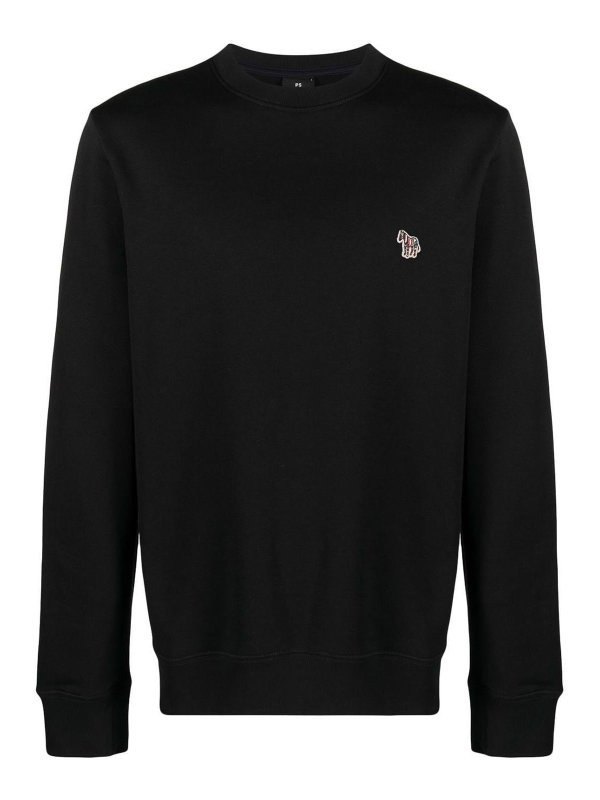 PS BY PAUL SMITH: Sweatshirts & Sweaters - Zebra logo cotton sweatshirt