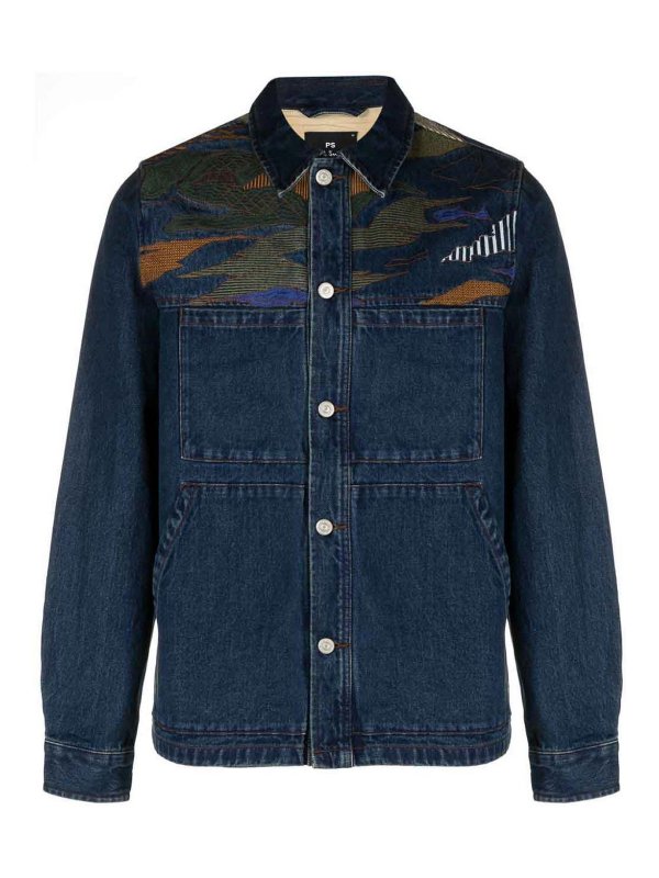 PS BY PAUL SMITH: casual jackets - Printed denim jacket