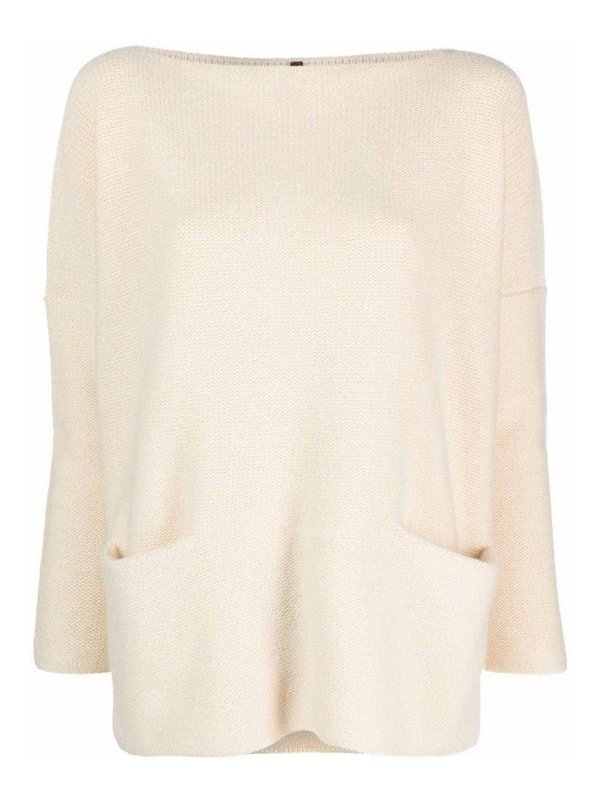 DANIELA GREGIS: Strickpullover mit Rundhalsausschnitt - Rundhalspullover - Beige