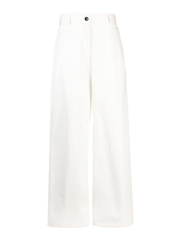 JIL SANDER: casual trousers - Wide-leg cotton trousers