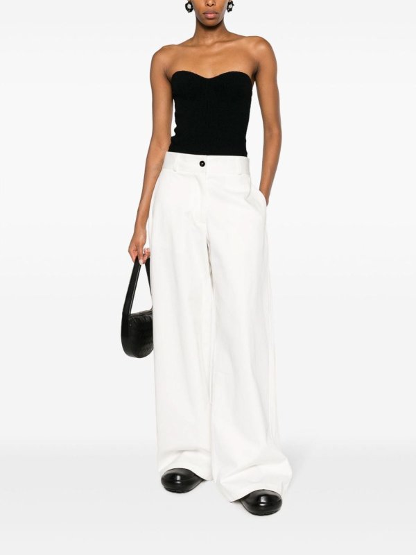 JIL SANDER: casual trousers online - Wide-leg cotton trousers