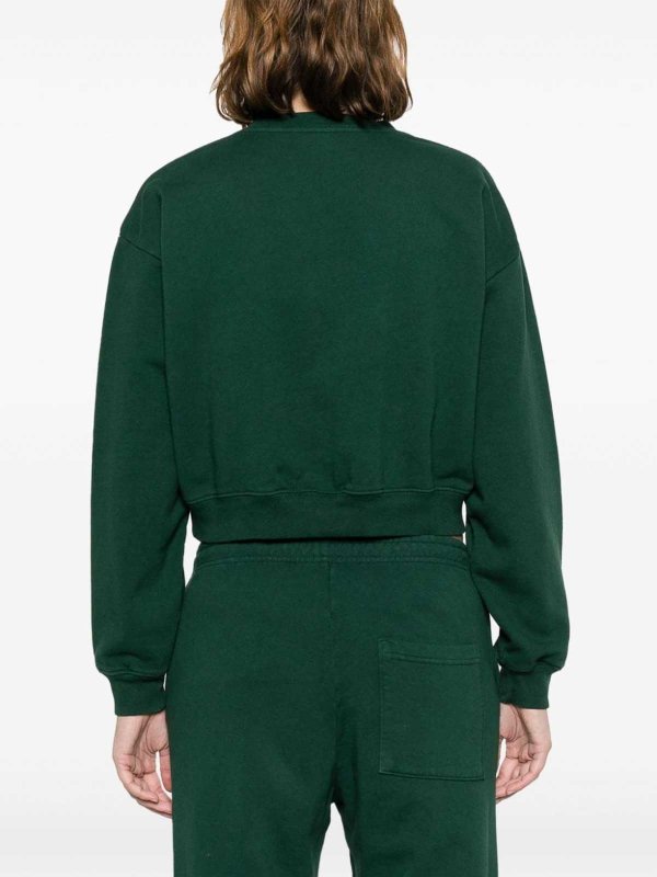 SPORTY & RICH: Sweatshirts & Sweaters online - Logo cotton cropped sweatshirt