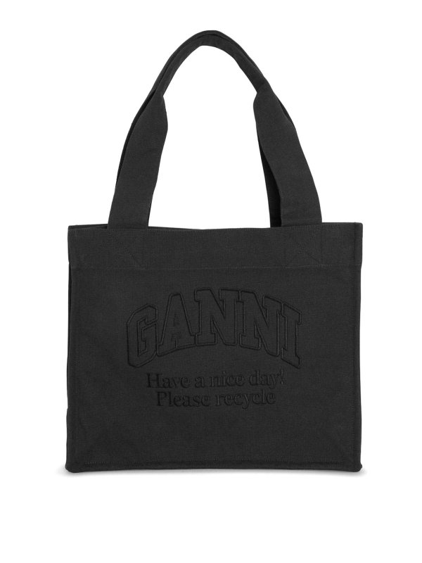 GANNI: トートバッグ - クロスボディバッグ - 黒