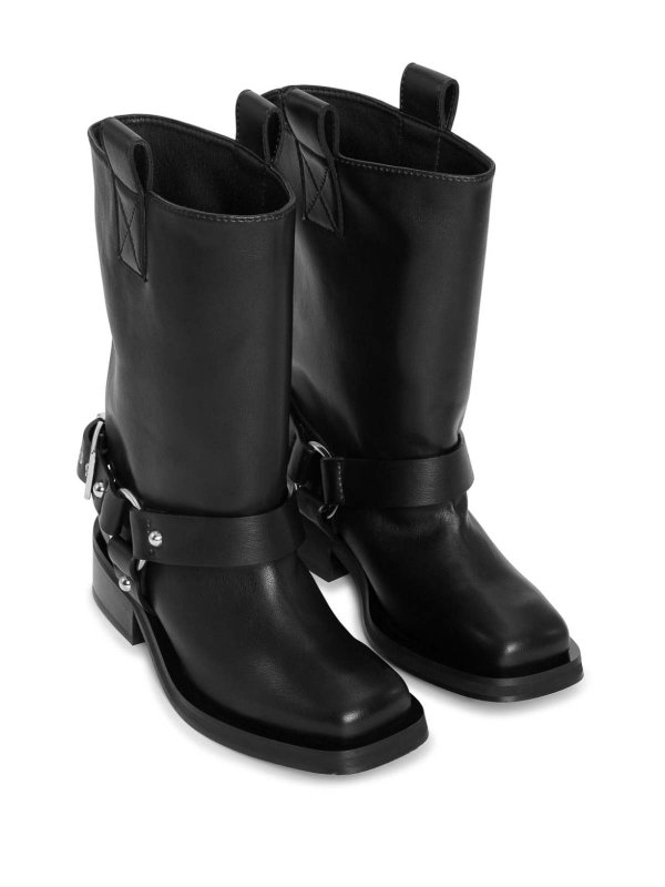 The Best Shops GANNI: boots - Leather tubular biker boots