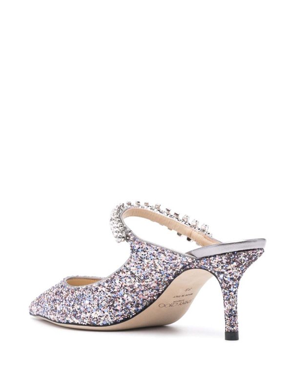The Best Shops JIMMY CHOO: mules shoes - Bing 65 crystal strap glitter heel mules