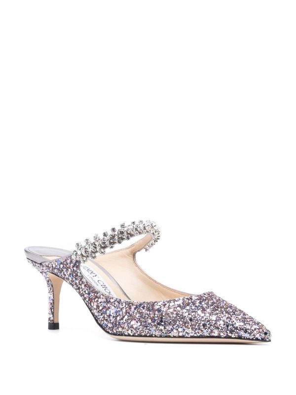 Bing 65 crystal strap glitter heel mules shop online: JIMMY CHOO