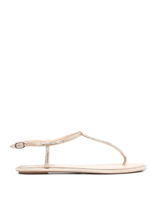 RENE CAOVILLA: sandals - Diana satin flat thongs