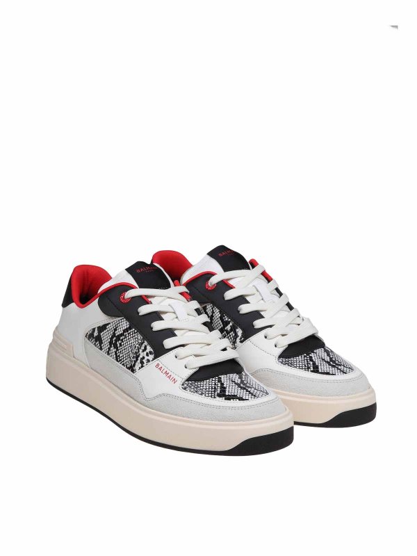 Balmain: trainers online - b-court flip sneakers with python effect