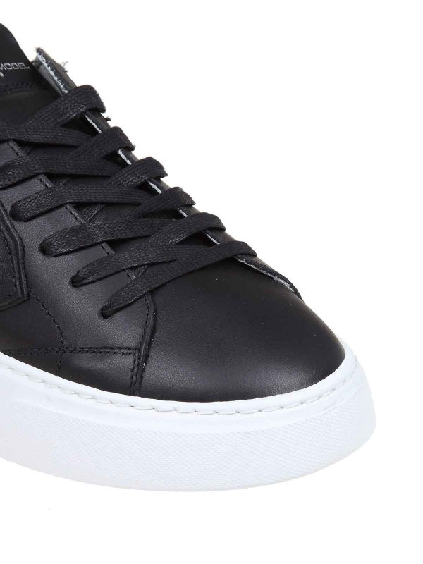 temple sneakers in black leather shop online: PHILIPPE MODEL