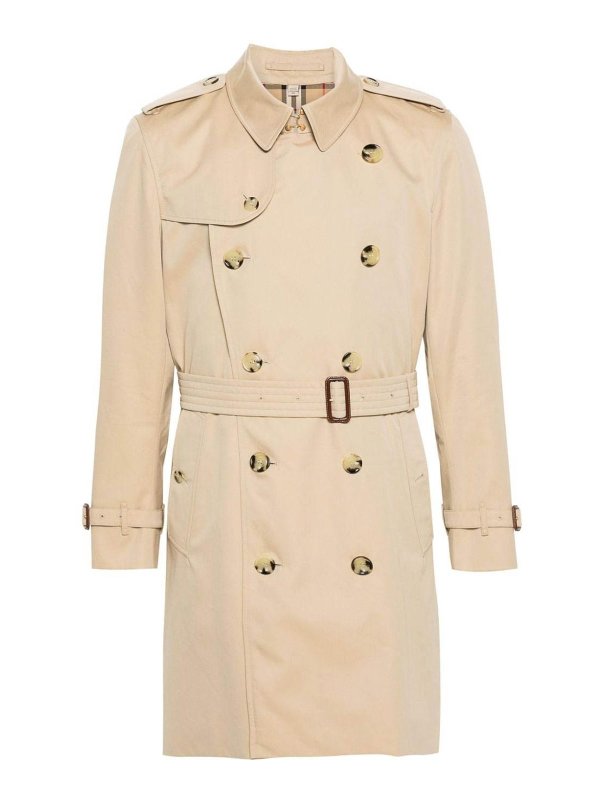 BURBERRY: trench coats - Double-breasted cotton trench coat