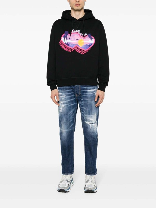 DSQUARED2: Jeans évasés online - Jean Bootcut - Bleu Foncé