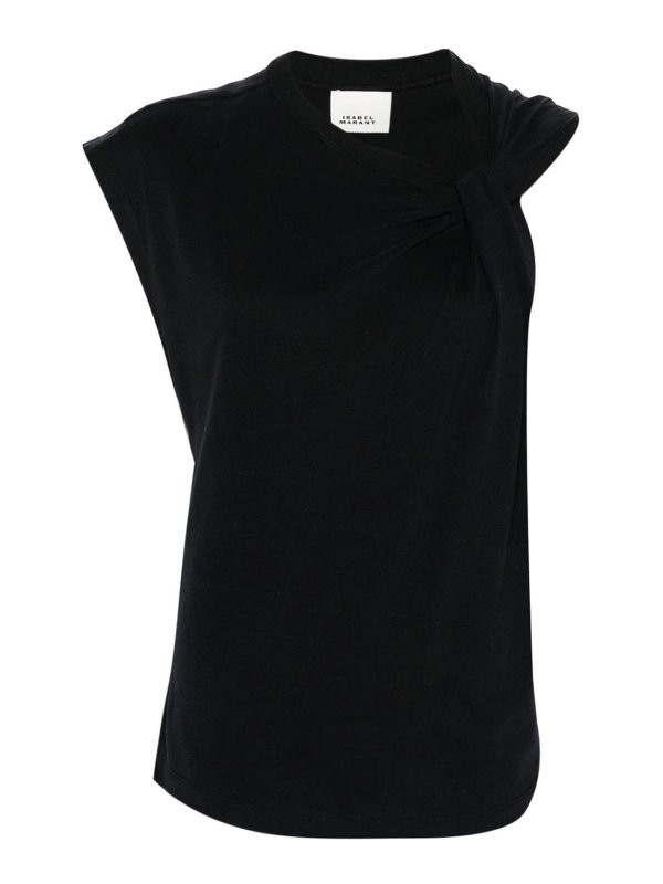 ISABEL MARANT: t-shirts - Asymmetric organic cotton t-shirt
