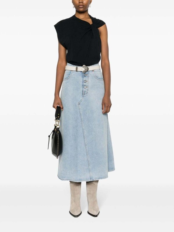 ISABEL MARANT: t-shirts online - Asymmetric organic cotton t-shirt