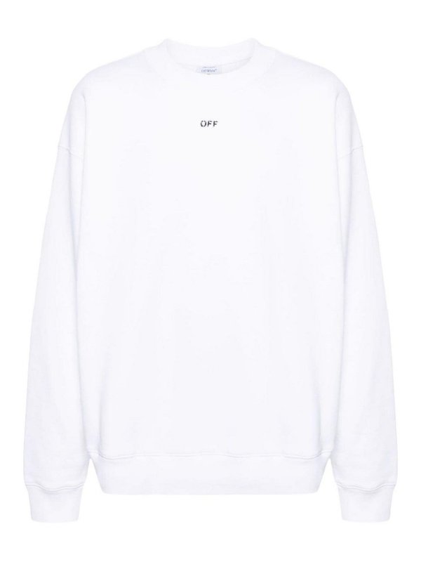 OFF-WHITE: Sweatshirts & Sweaters - Embroidered-logo cotton sweatshirt