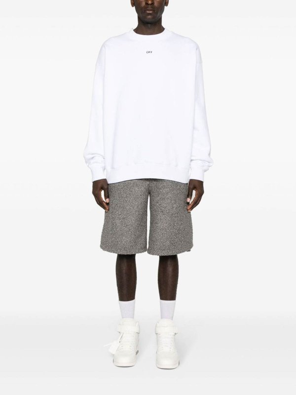 OFF-WHITE: Sweatshirts & Sweaters online - Embroidered-logo cotton sweatshirt