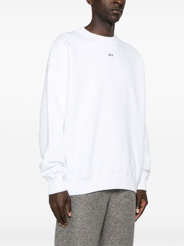 The Best Shops OFF-WHITE: Sweatshirts & Sweaters - Embroidered-logo cotton sweatshirt