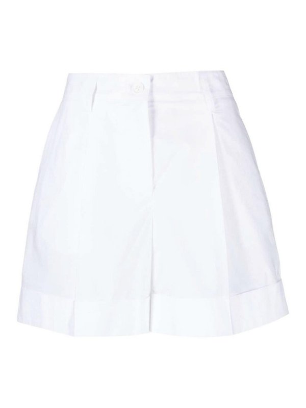 P.A.R.O.S.H.: Trousers Shorts - Pleat-detailing poplin shorts