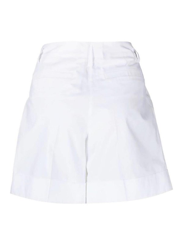 P.A.R.O.S.H.: Trousers Shorts online - Pleat-detailing poplin shorts