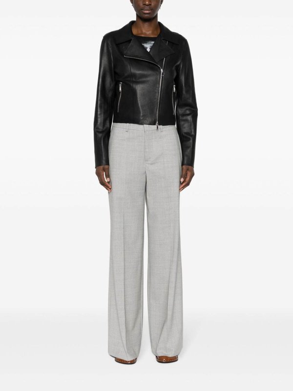 P.A.R.O.S.H.: casual trousers online - Pressed-crease wide-leg pants
