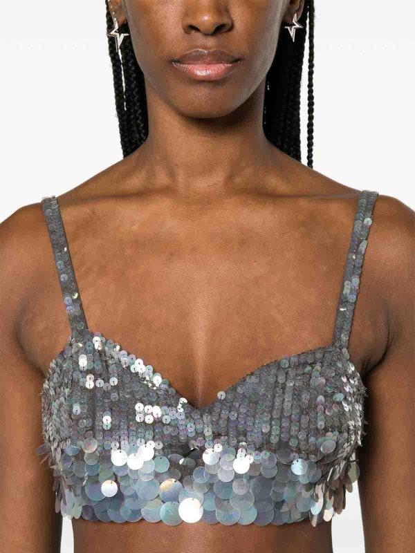 P.A.R.O.S.H. buy online Iridescent sequin cropped top
