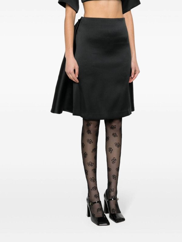 膝丈/ミディスカート - 黒 shop online: P.A.R.O.S.H.