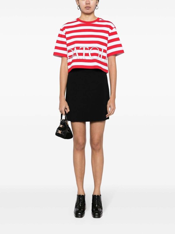 PATOU: t-shirts online - Striped cropped t-shirt