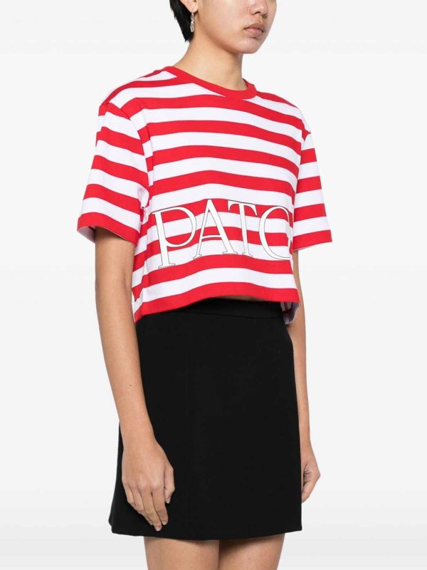 The Best Shops PATOU: t-shirts - Striped cropped t-shirt