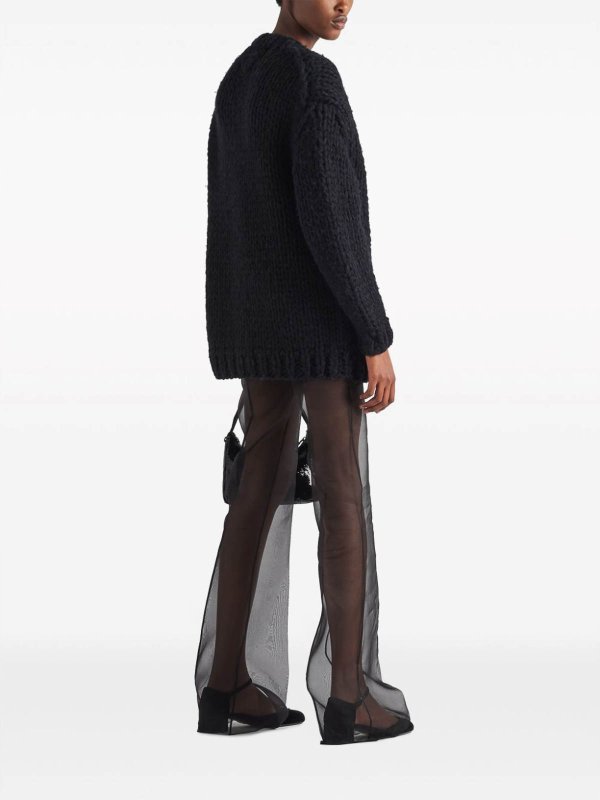 The Best Shops PRADA: casual trousers - Semi-sheer flared trousers