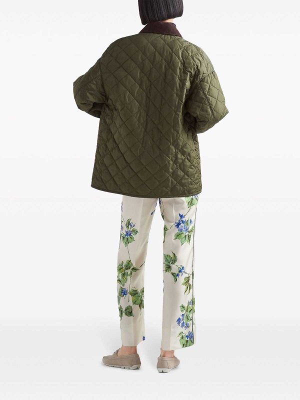 The Best Shops PRADA: casual trousers - Floral twill trousers